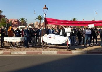 مهنيو القطاع السياحي بمراكش يطالبون في وقفة احتجاجية بفتح الحدود أمام السياح