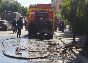 حريق بمركز تشخيص مرض السل والامراض النفسية بعين الشق