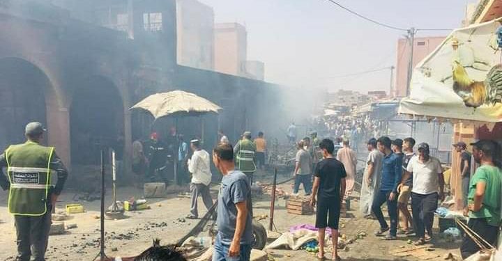 النيران تلتهم محلات تجارية بسيد المختار في ثالث أيام العيد