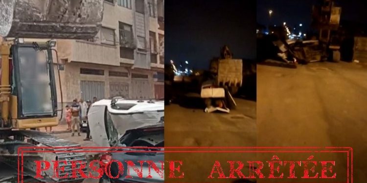 الدارالبيضاء.. توقيف محطم 4 سيارات بآلة حفر