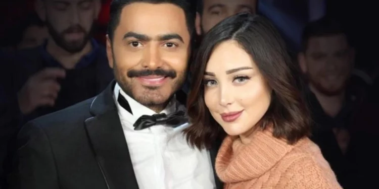 بطريقة غير مباشرة.. تامر حسني وبسمة بوسيل ينفيان شائعة طلاقهما