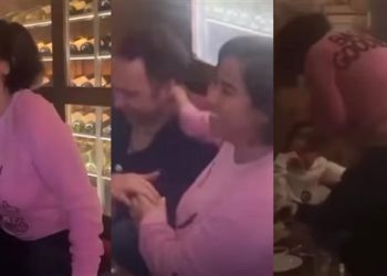 بطريقة “هستيرية”.. شيرين عبد الوهاب تتغزل بحساك حبيب في إحدى الملاهي الليلية