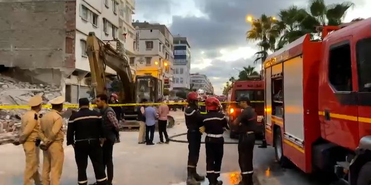 انهيار منزل من 3طوابق بحي الفرح بالدارالبيضاء