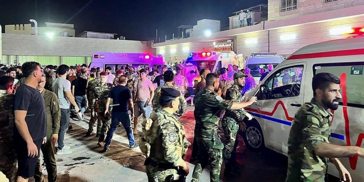 عرس تحول لعزو.. تفاصيل حريق هائل في حفل زفاف بالعراق