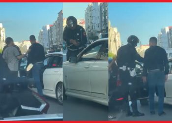 ولاية أمن طنجة تدخل على خط مقطع فيديو يوثق اشهار شرطي سلاحه الوظيفي لتوقيف أحد مستعملي الطريق