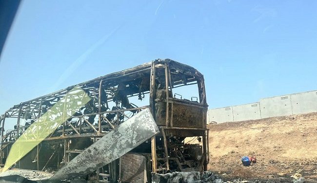 إندلاع حر_يق مهول بحافلة لنقل المسافرين ضواحي الدار البيضاء
