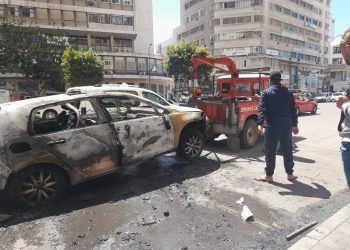 النير_ان تلتهم سيارتين بالبيضاء