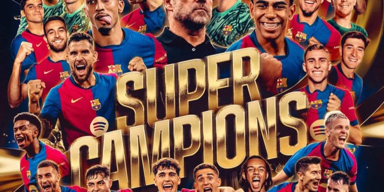 برشلونة ينتصر على ريال مدريد بنتيجة عريضة ويتوج بلقب السوبر