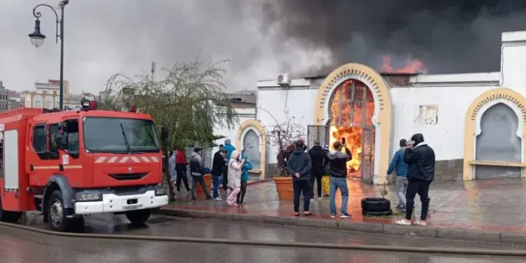 النير_ان تلتهم سوق بني مكادة بطنجة