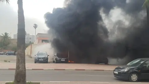 حر_يق مهول بمعرض لبيع السيارات بسطات