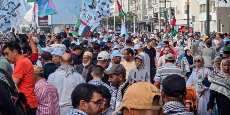 مسيرة وطنية حاشدة بالرباط تضامناً مع نضال الشعب الفلسطيني