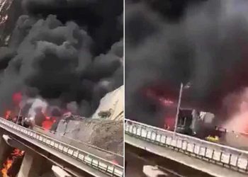 اصطدام حافلة معتمرين بصهريج نفطي يخلف عشرات الضحايا