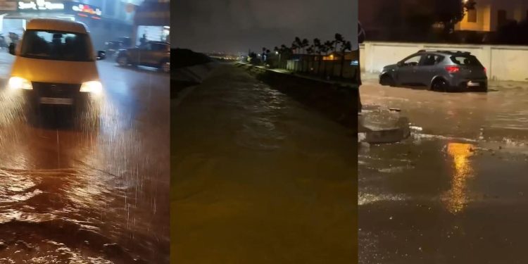الأمطار الغزيرة تغرق شوارع طنجة وتعطل حركة السير