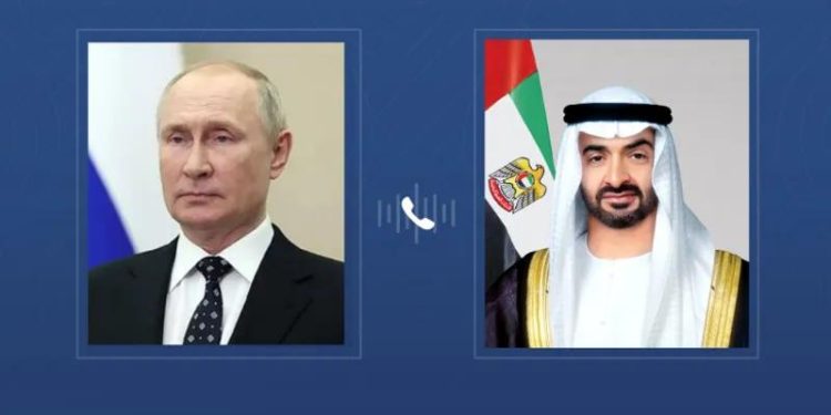 محمد بن زايد يتلقى اتصالًا هاتفيا من بوتين
