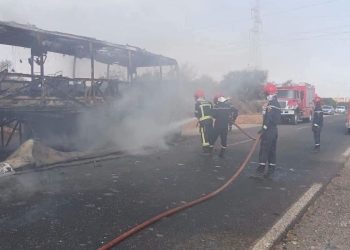 حر-يق يلتهم حافلة تقل 48 راكباً بضواحي تارودانت