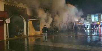 حر-يق مهول يلتهم 6 محلات بسوق طنجة في وجدة ويستنفر الوقاية المدنية